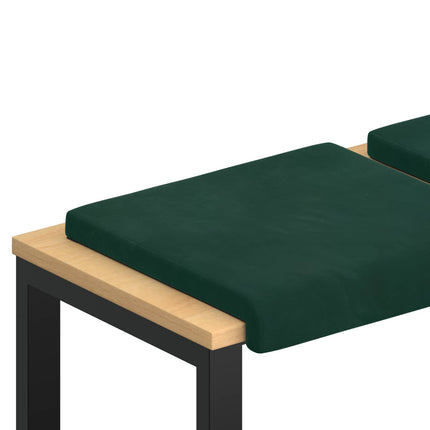 Bænkpude 4 stk. Fløjl Mørkegrøn Dybde 35 cm