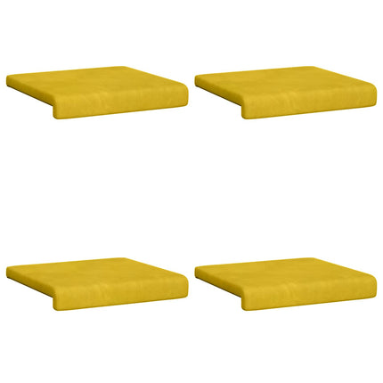 Bænkpude 4 stk. Fløjl Gul Dybde 35 cm
