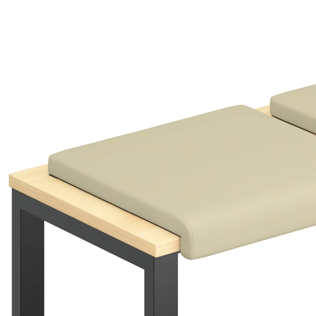 Bænkpude 4 stk. Kunstlæder Cremefarvet Dybde 35 cm