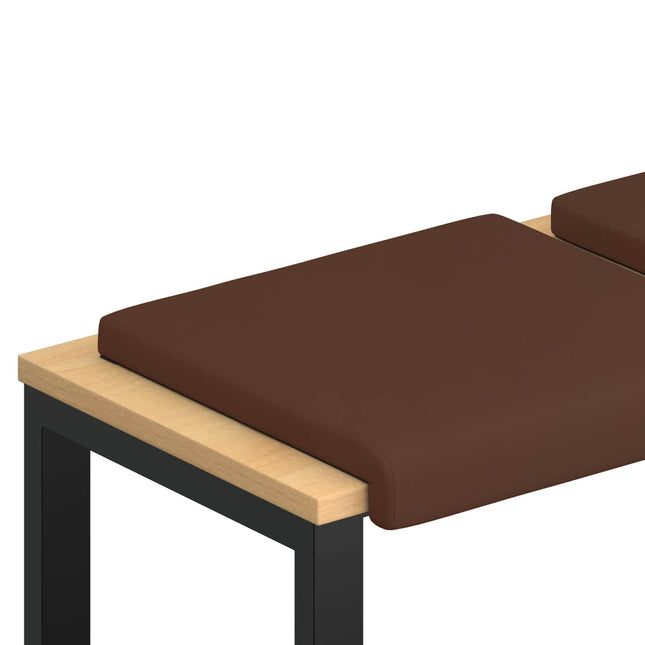 Bænkpude 4 stk. Kunstlæder Brun Dybde 35 cm