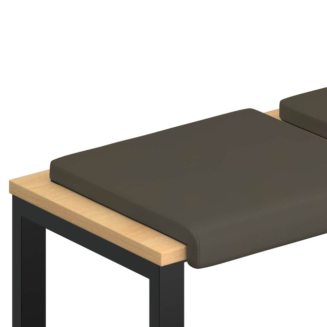 Bænkpude 4 stk. Kunstlæder Grå Dybde 35 cm