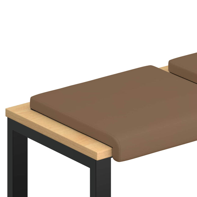Bænkpude 4 stk. Kunstlæder Cappuccino Dybde 35 cm