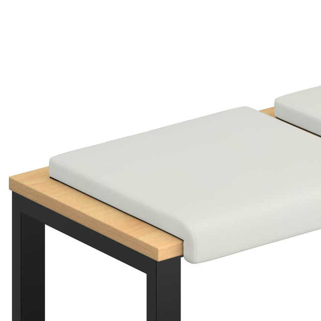 Bænkpude 4 stk. Kunstlæder Hvid Dybde 35 cm