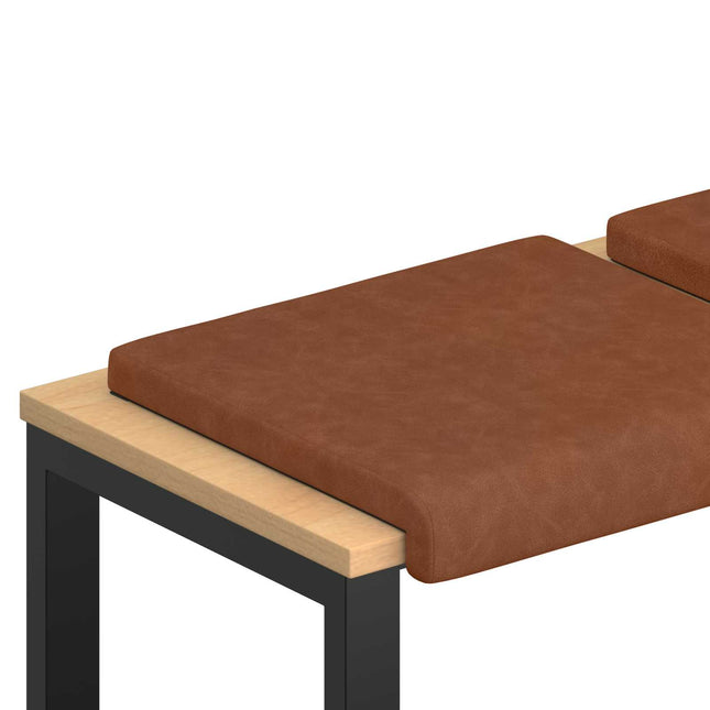 Bænkpude 4 stk. Kunstlæder Brun Dybde 35 cm