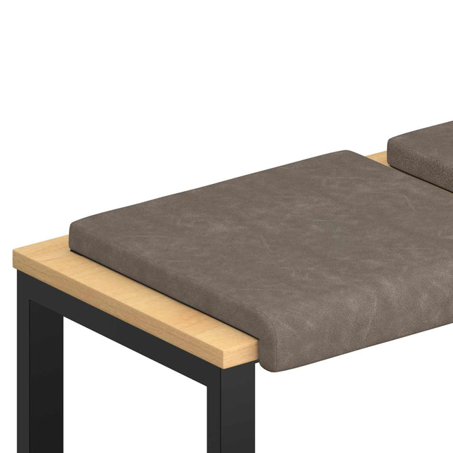 Bænkpude 4 stk. Kunstlæder Grå Dybde 35 cm