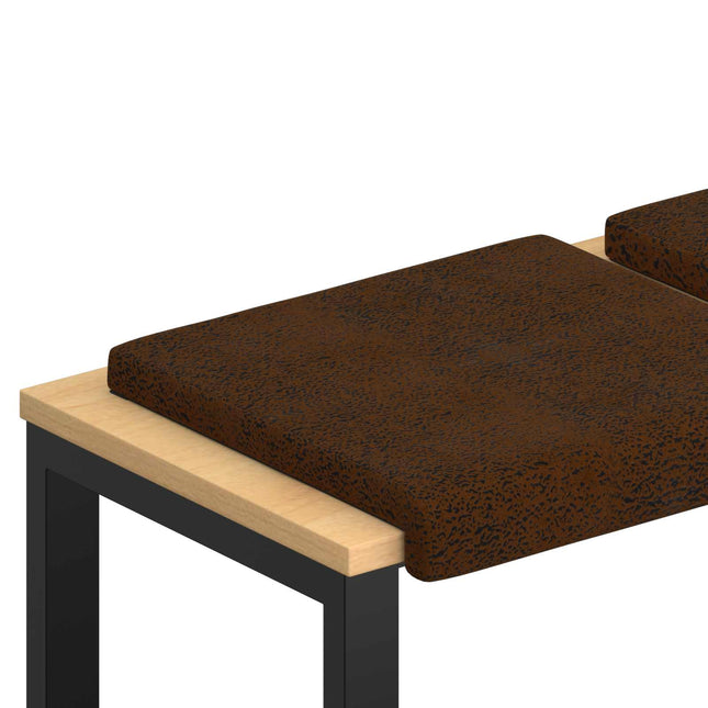 Bænkpude 4 stk. Faux suedestof Brun Dybde 35 cm
