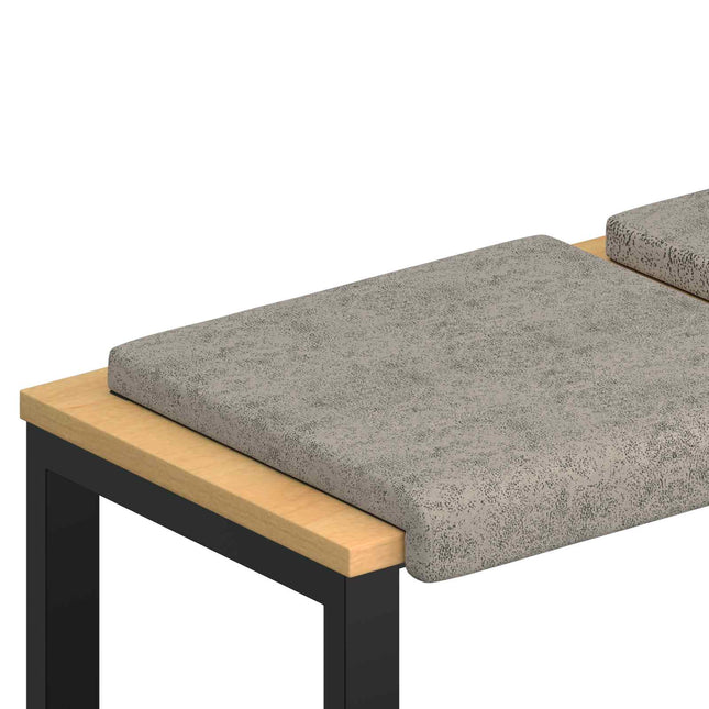 Bænkpude 4 stk. Faux suedestof Lysegrå Dybde 35 cm