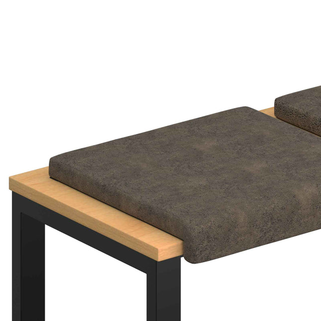 Bænkpude 4 stk. Faux suedestof Mørkegrå Dybde 35 cm