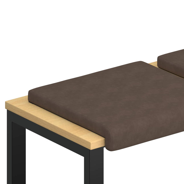 Bænkpude 4 stk. Microfiber Brun Dybde 35 cm