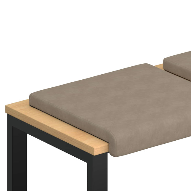 Bænkpude 4 stk. Microfiber Gråbrun Dybde 35 cm
