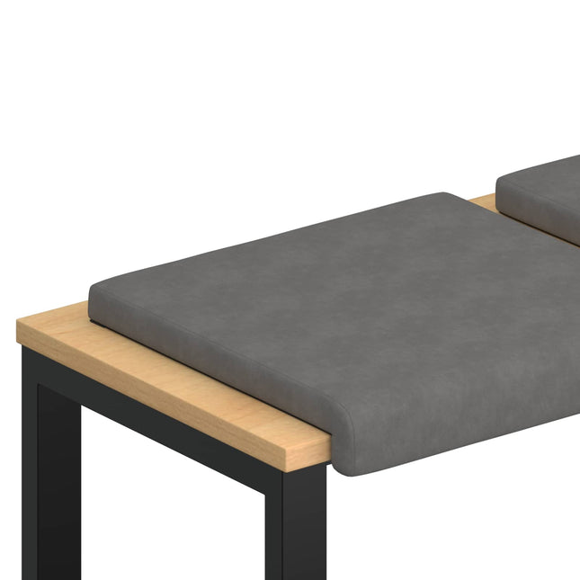 Bænkpude 4 stk. Microfiber Mørkegrå Dybde 35 cm