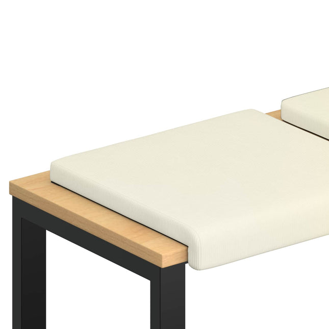 Bænkpude 4 stk. cordfløjl Cremefarvet Dybde 35 cm