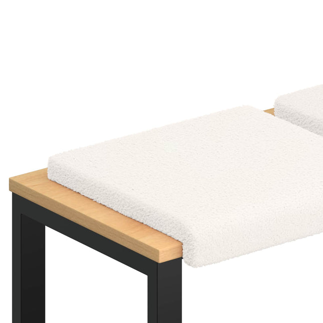 Bænkpude 4 stk. Sherpa-stof Cremefarvet Dybde 35 cm