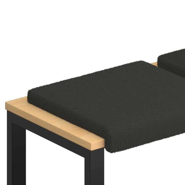 Bænkpude 4 stk. Sherpa-stof Mørkegrå Dybde 35 cm