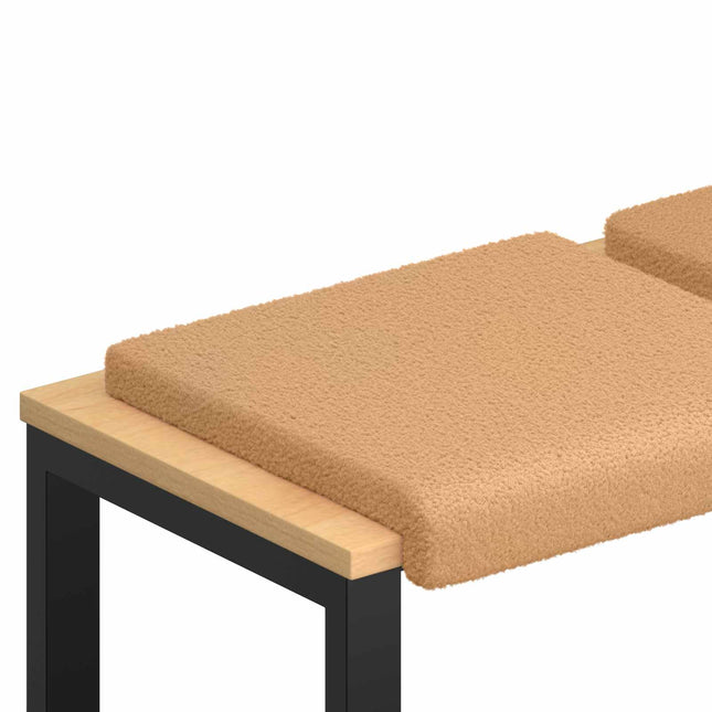 Bænkpude 4 stk. Sherpa-stof Beige Dybde 35 cm