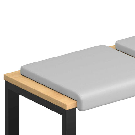 Bænkpude 4 stk. Textureret Velour Lysegrå Dybde 35 cm
