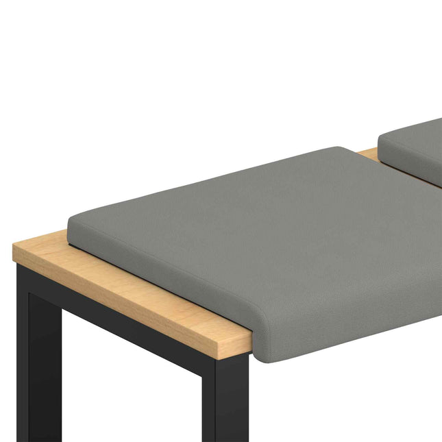 Bænkpude 4 stk. Textureret Velour Mørkegrå Dybde 35 cm