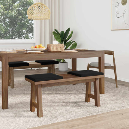 Bænkpude 4 stk. Textureret Velour Sort Dybde 35 cm