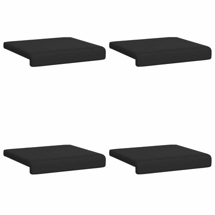Bænkpude 4 stk. Textureret Velour Sort Dybde 35 cm