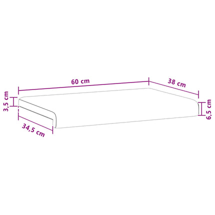 Bænkpude Velour (V) Mørkegrå Dybde 35 cm