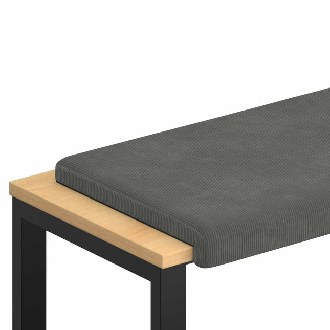 Bænkpude cordfløjl Mørkegrå Dybde 35 cm