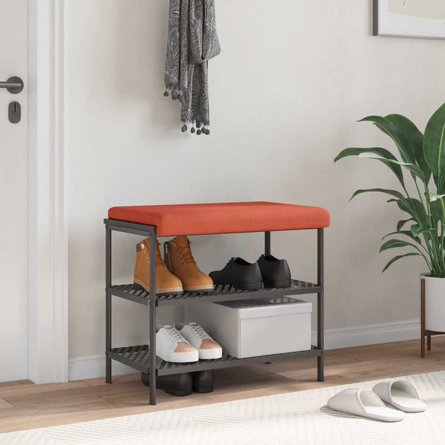 Bænkpude cordfløjl Rød orange Dybde 35 cm