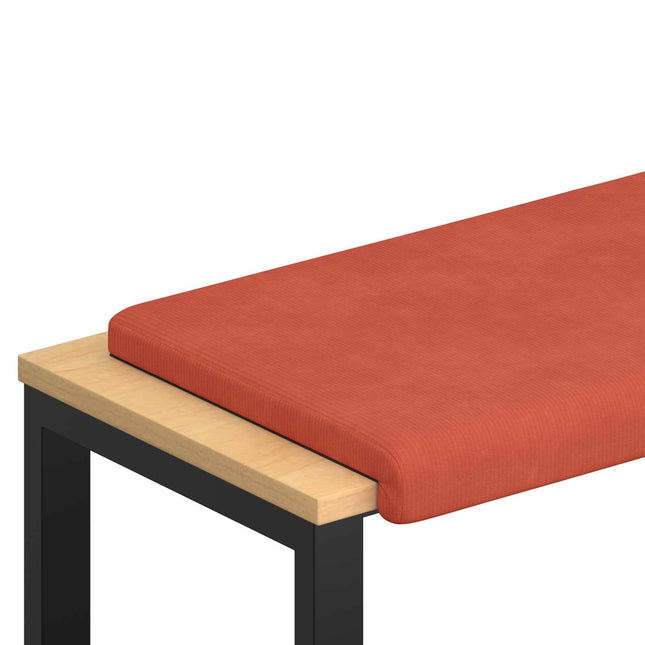 Bænkpude cordfløjl Rød orange Dybde 35 cm