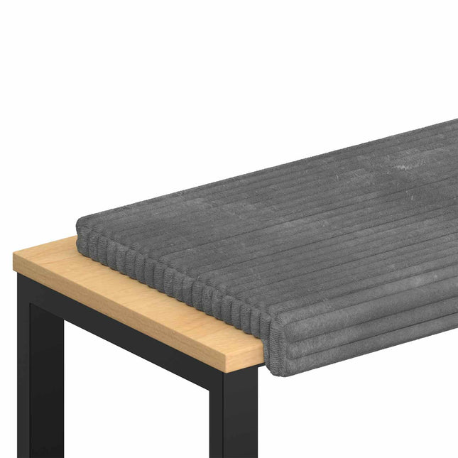 Bænkpude Plush Corduroy Lysegrå Dybde 35 cm