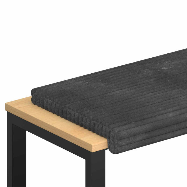 Bænkpude Plush Corduroy Mørkegrå Dybde 35 cm