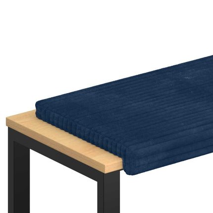 Bænkpude Plush Corduroy Mørkeblå Dybde 35 cm