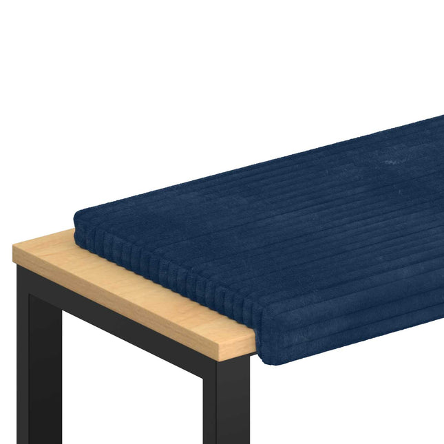 Bænkpude Plush Corduroy Mørkeblå Dybde 35 cm