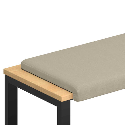 Bænkpude Textureret Velour Sandfarvet Dybde 35 cm