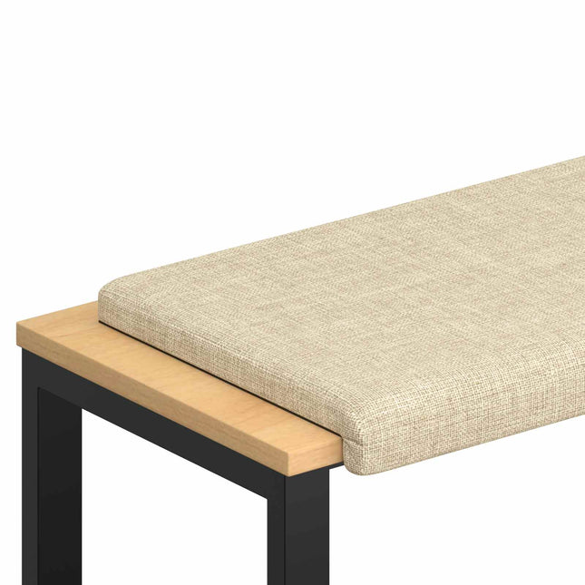 Bænkpude Stof Cremefarvet Dybde 35 cm