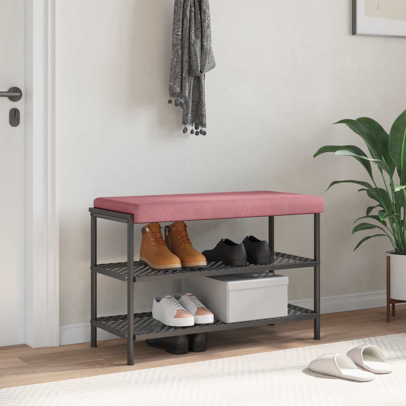 Bænkpude Velour (V) Lyserød Dybde 35 cm billede