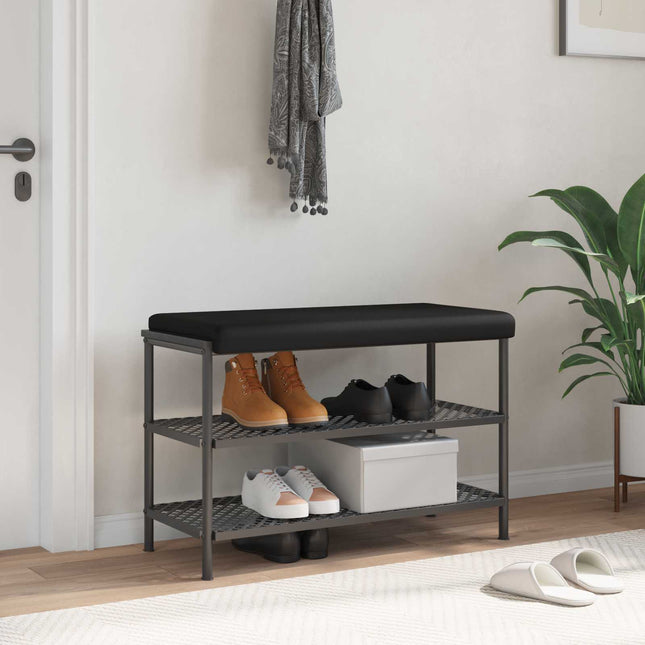 Bænkpude Kunstlæder Sort Dybde 35 cm