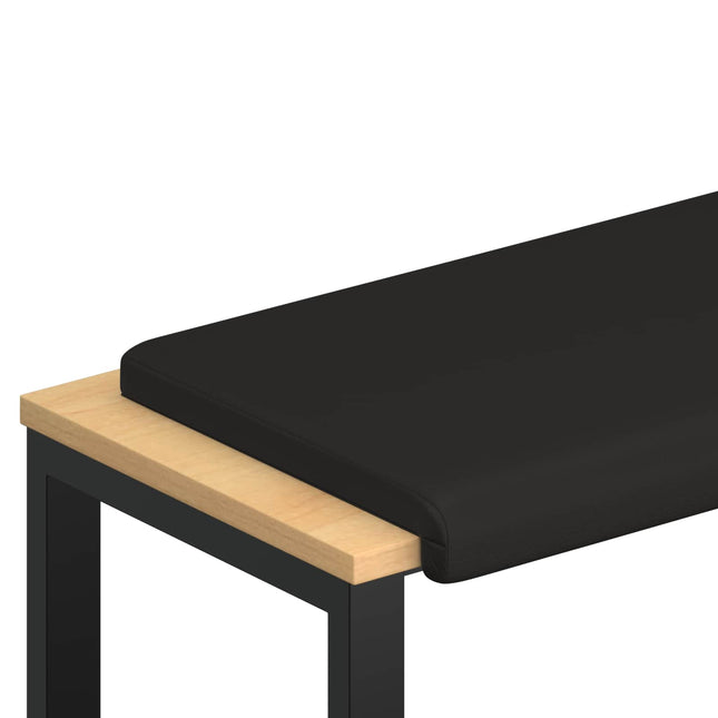 Bænkpude Kunstlæder Sort Dybde 35 cm