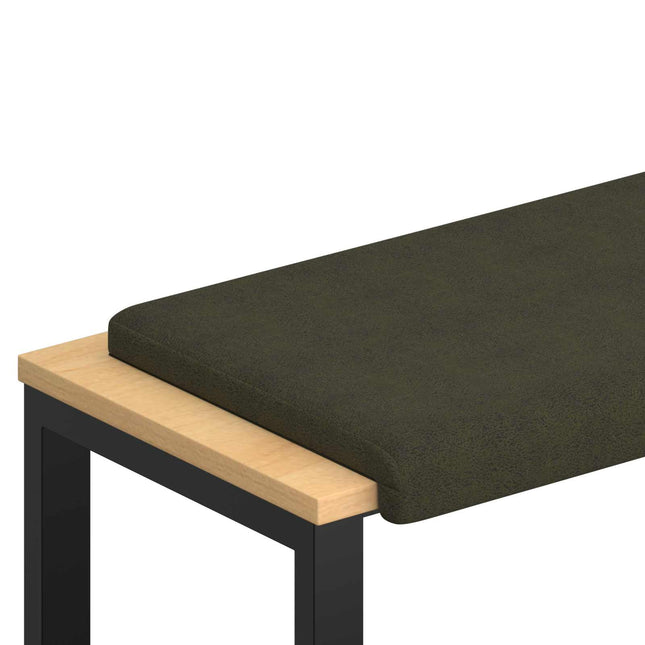 Bænkpude Faux suedestof Army Grøn Dybde 35 cm