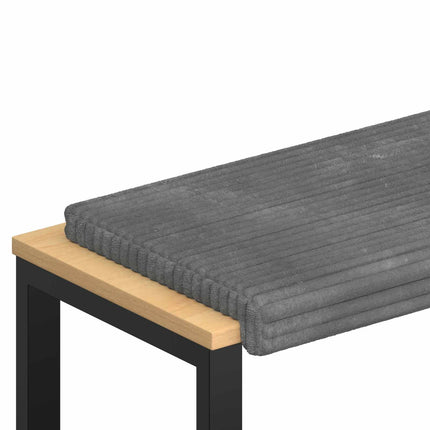 Bænkpude Plush Corduroy Lysegrå Dybde 35 cm