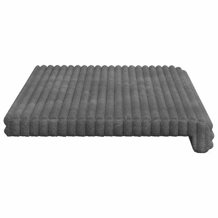 Bænkpude Plush Corduroy Lysegrå Dybde 35 cm