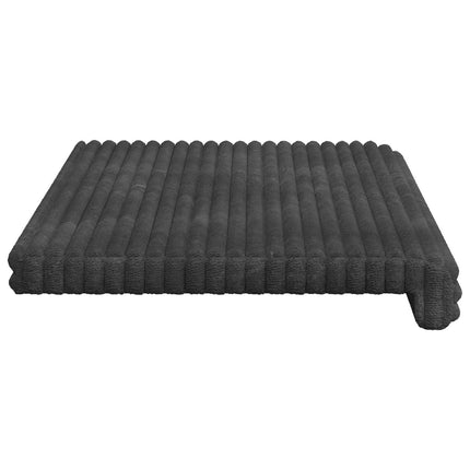 Bænkpude Plush Corduroy Mørkegrå Dybde 35 cm