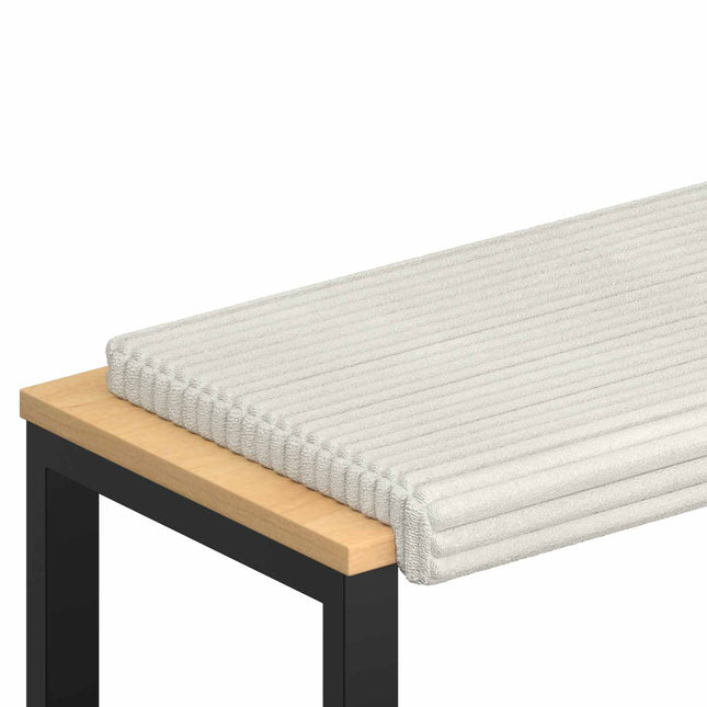 Bænkpude Plush Corduroy Cremefarvet Dybde 35 cm
