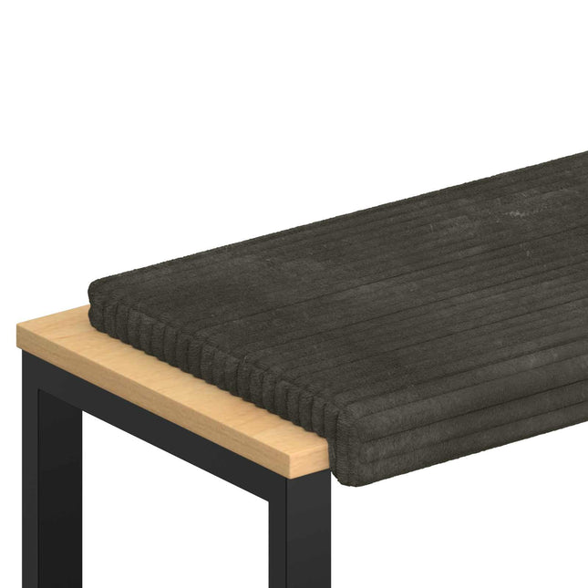Bænkpude Plush Corduroy Antracit Dybde 35 cm