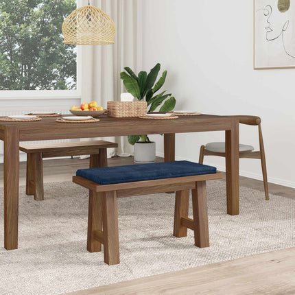 Bænkpude Plush Corduroy Mørkeblå Dybde 35 cm