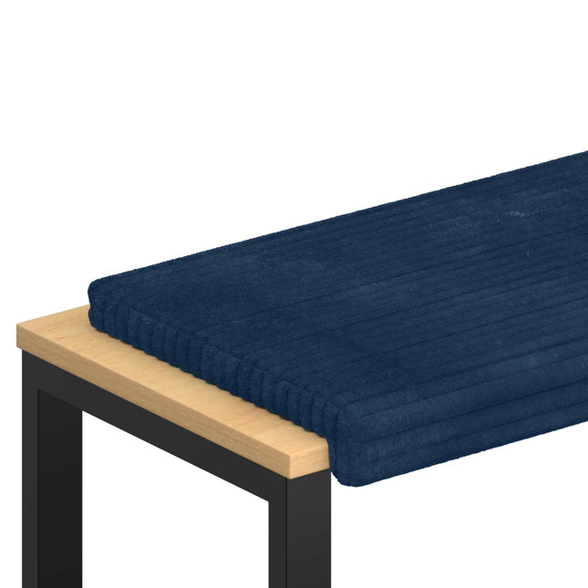 Bænkpude Plush Corduroy Mørkeblå Dybde 35 cm