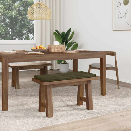 Bænkpude Plush Corduroy Grøn Dybde 35 cm