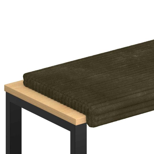 Bænkpude Plush Corduroy Grøn Dybde 35 cm