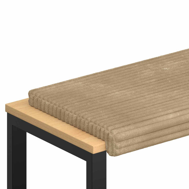 Bænkpude Plush Corduroy Gråbrun Dybde 35 cm