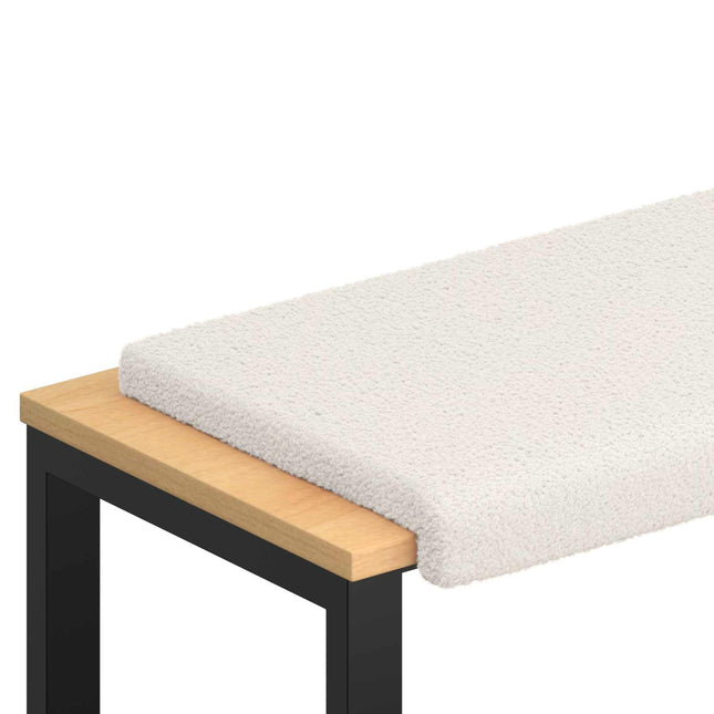 Bænkpude Sherpa-stof Cremefarvet Dybde 35 cm