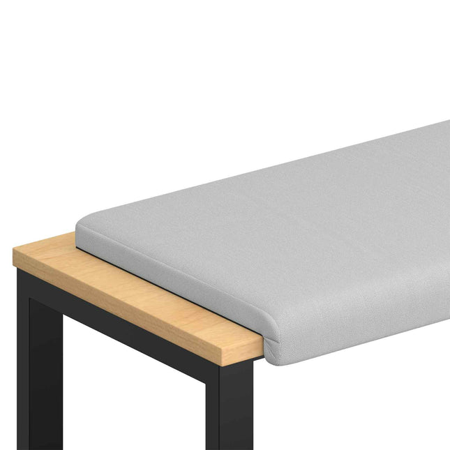 Bænkpude Textureret Velour Lysegrå Dybde 35 cm