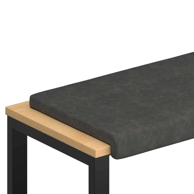 Bænkpude Kunstlæder Sort Dybde 35 cm